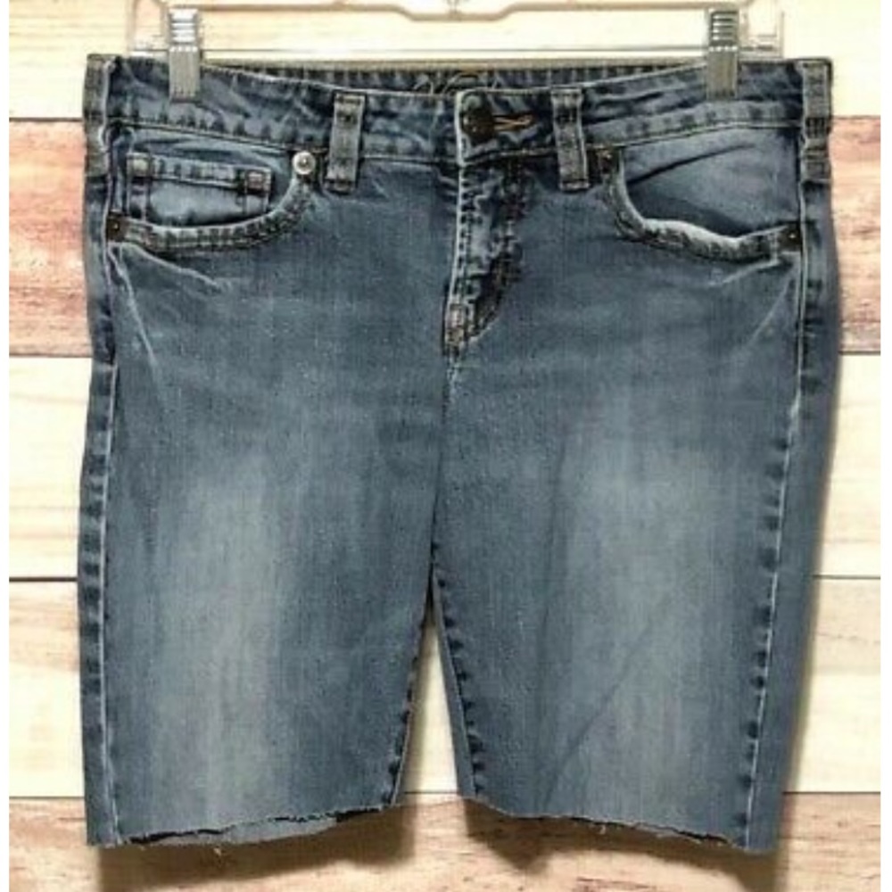 Vanity Blue Jean Shorts Size 28 Bermuda Cut-off